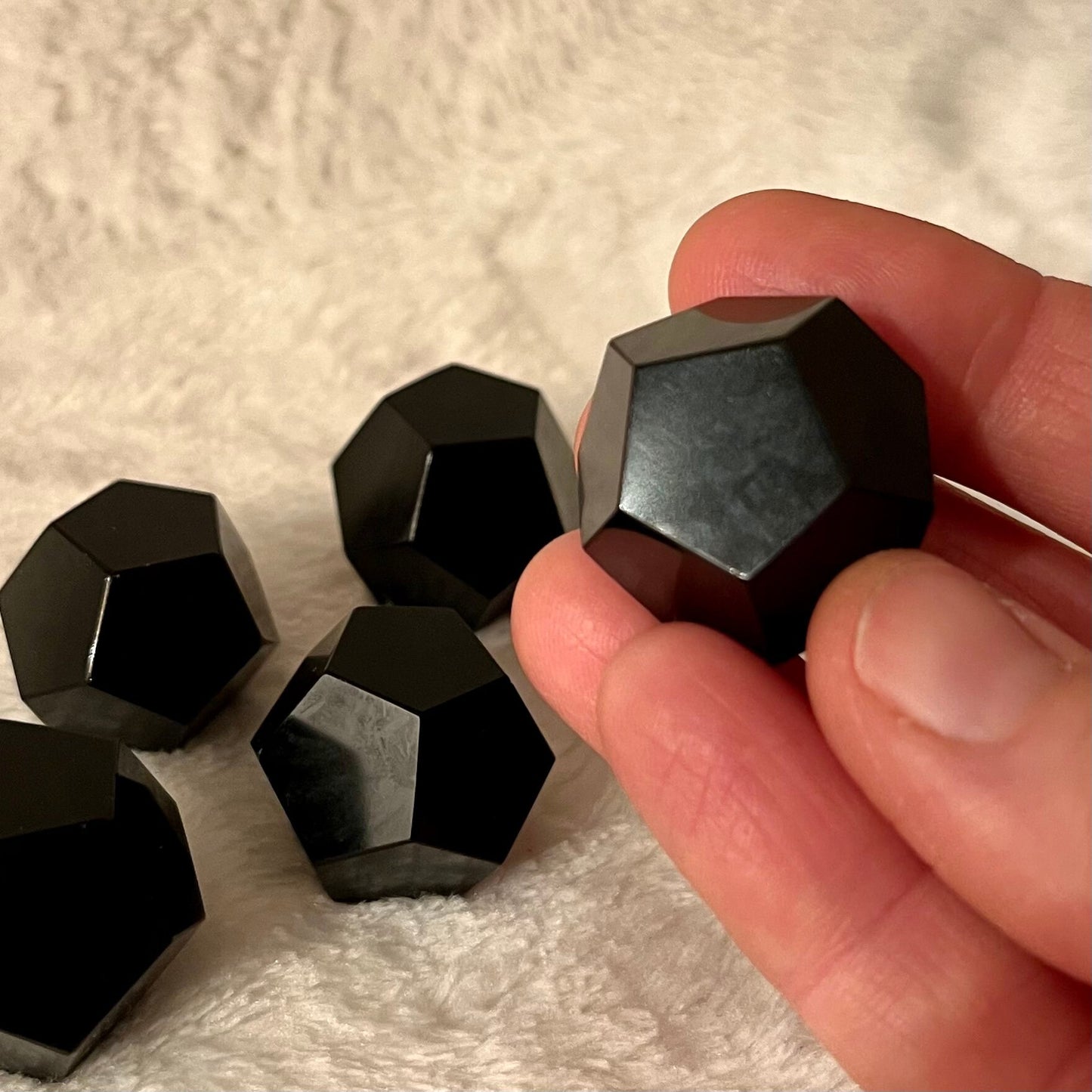 Obsidian  Dodecahedron, Sacred Geometry (Approx. 23mm-25mm) 1663