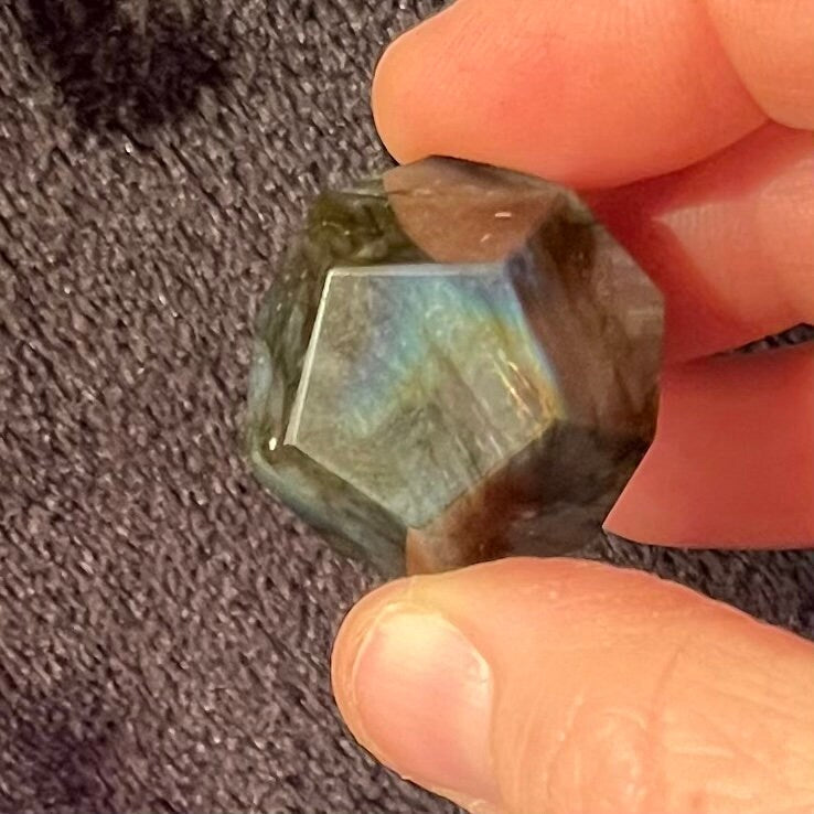 Labradorite  Dodecahedron, Sacred Geometry (Approx. 23mm-25mm) 1667