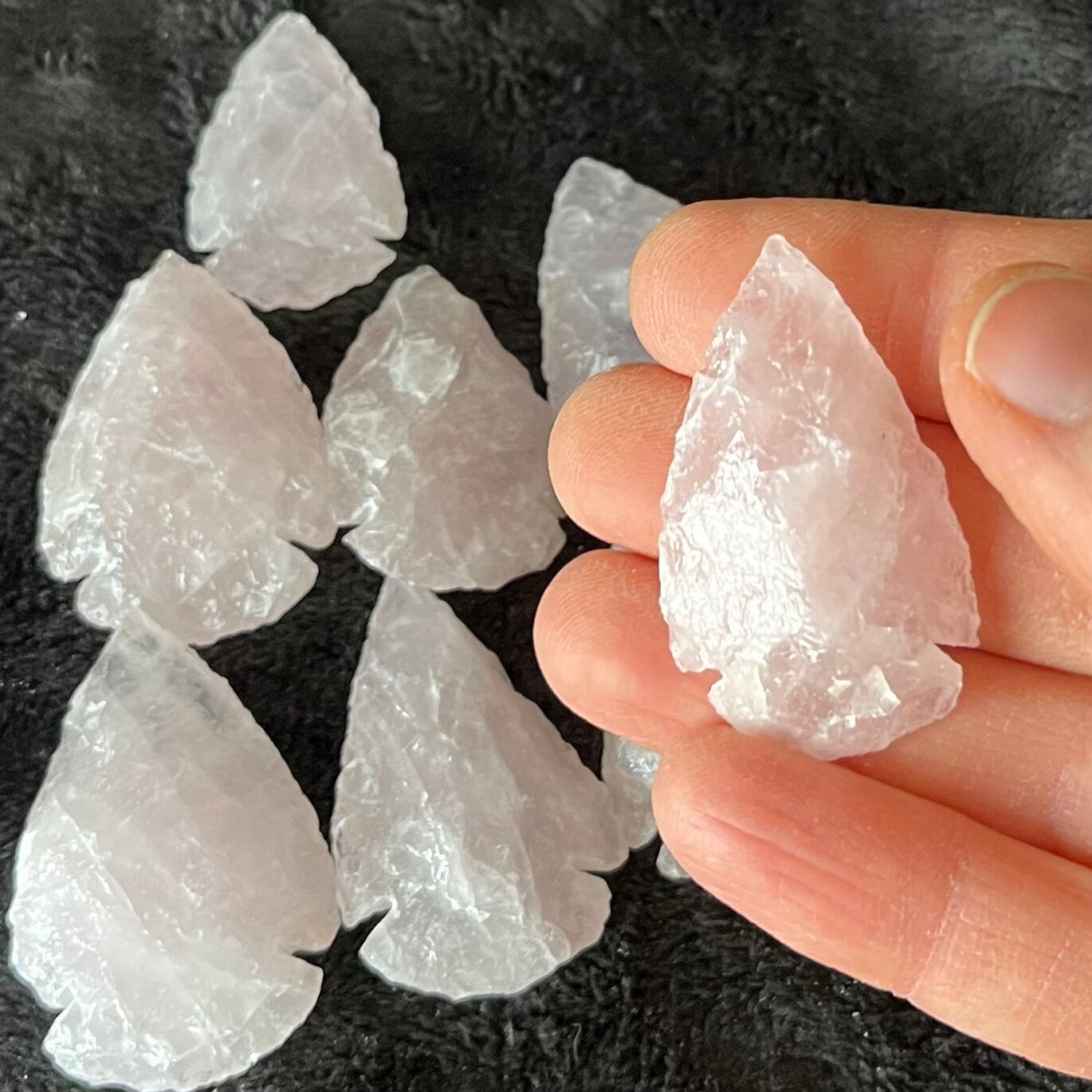 Rose Quartz Knapped Arrowhead (Approx. 1 1/4” - 1 5/8”) 1328