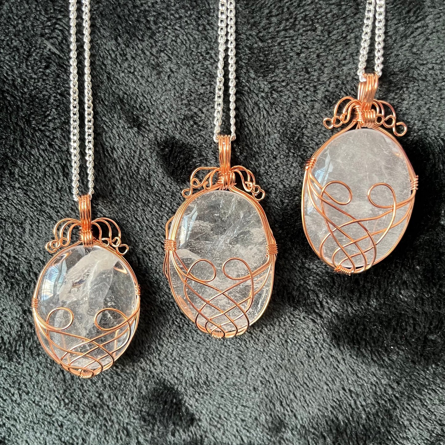 Quartz Fancy Copper Wire Wrapped Necklace NCK-2948