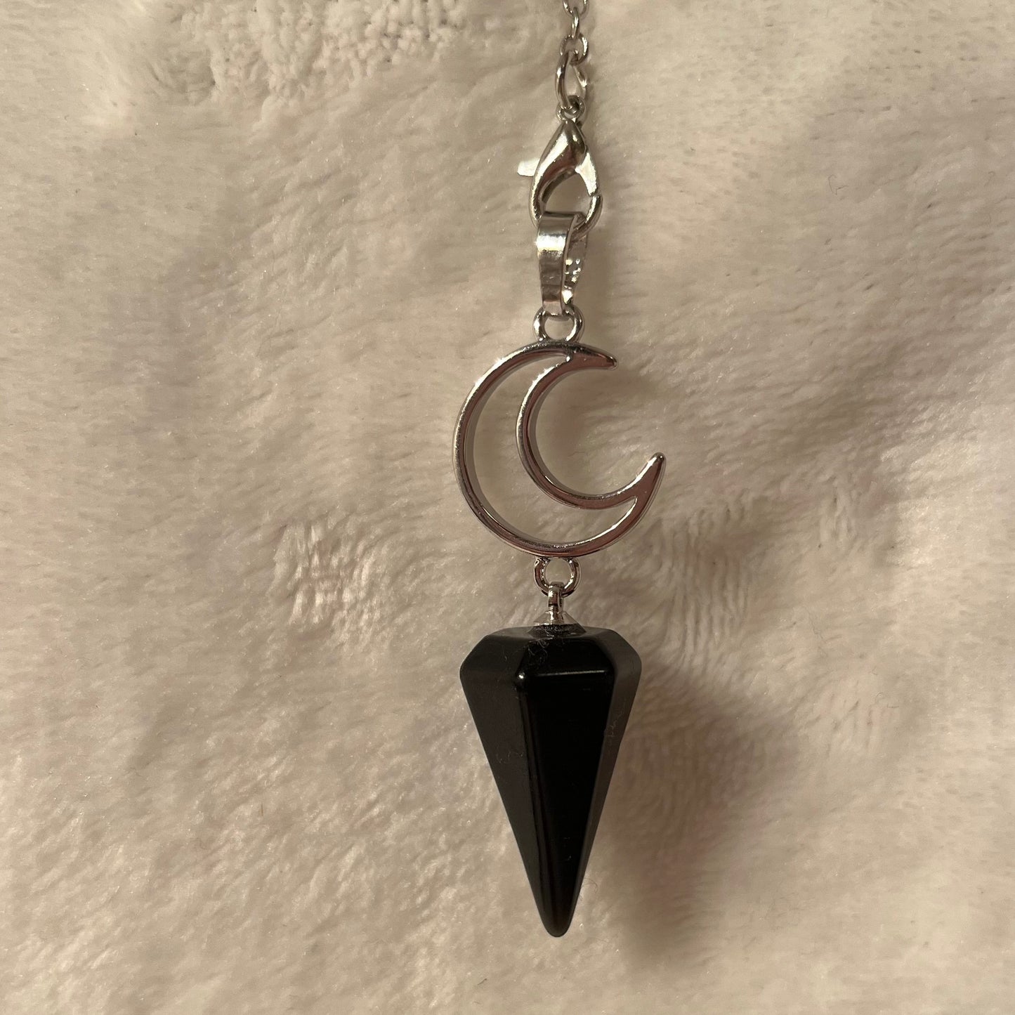 Obsidian Moon Pendulum PND-0005