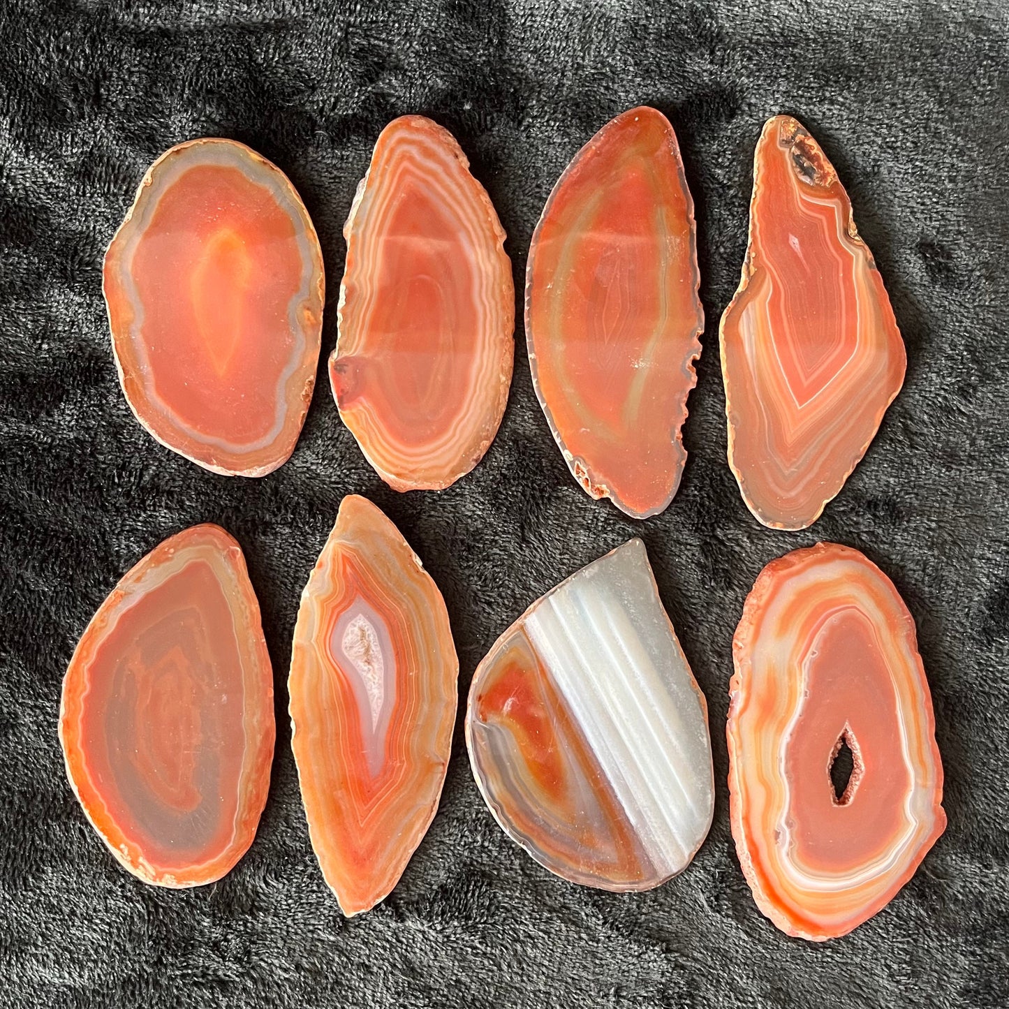 Agate Slice, Carnelian Orange (Approx. 3”-3 1/2”) 0336