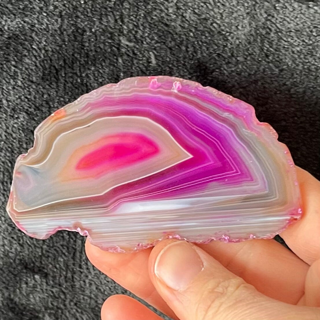 Agate Slice, Violet Purple, Color Enhanced (Approx. 2 1/2”-3 1/2”) 0306