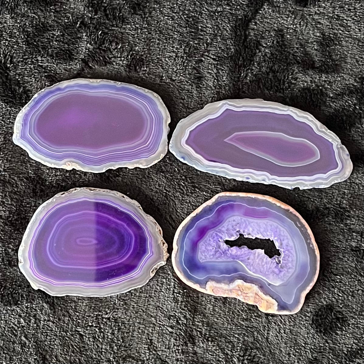 Agate Slice, Indigo Blue, Color Enhanced (Approx. 2 1/2”-3”) 0372