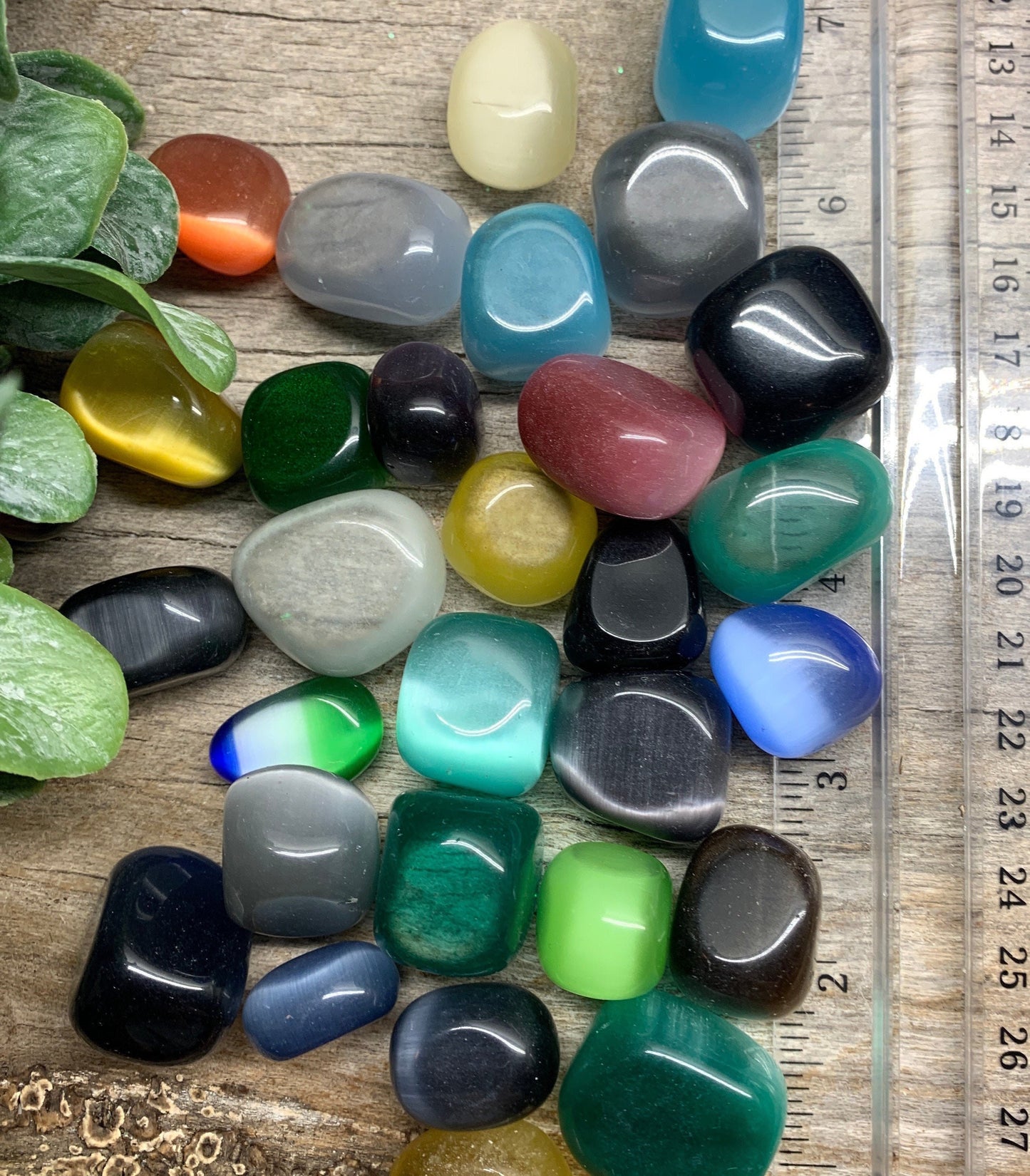 Mystery Cats Eye Stone, Surprise Fiber Optic Stone BIN-1416 (Approx. 1" - 1 1/4")