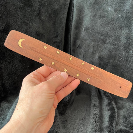 Wooden Incense Tray, Gold Moon 1665