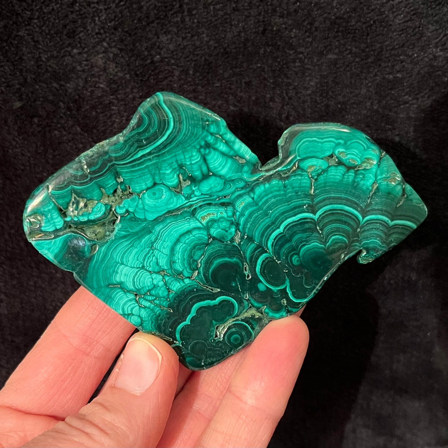 Malachite Polished Slab (Approx. 2 1/2 - 3 1/2”) 0473