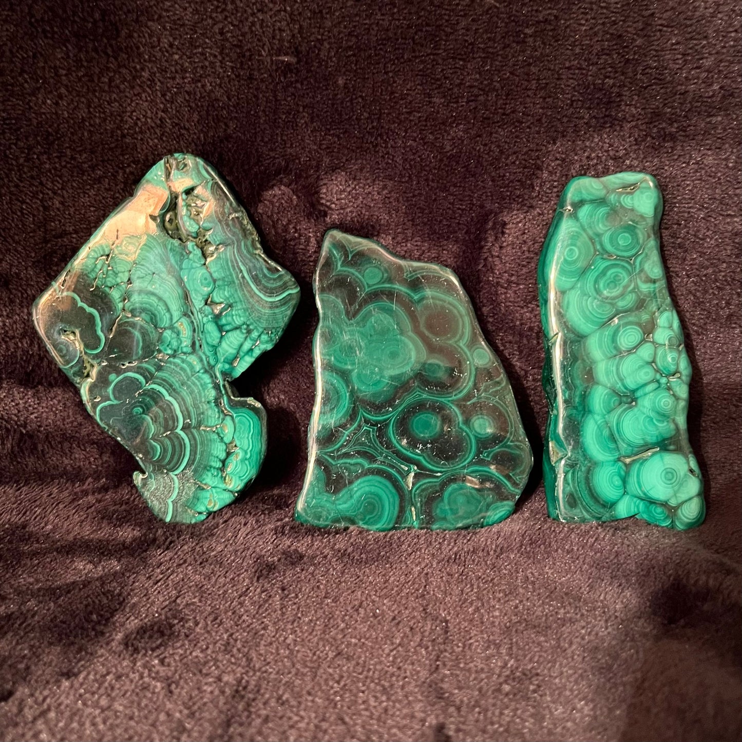 Malachite Polished Slab (Approx. 2 1/2 - 3 1/2”) 0473