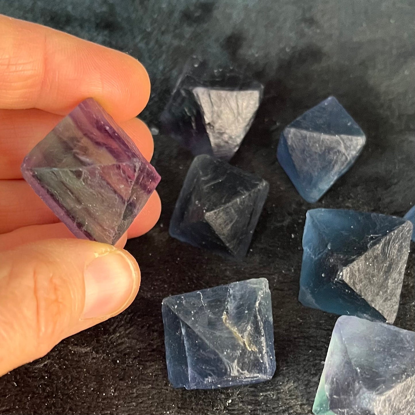 Blue Fluorite Crystal, Octahedron (Approx. 1 1/4” - 1 3/4”) 0690