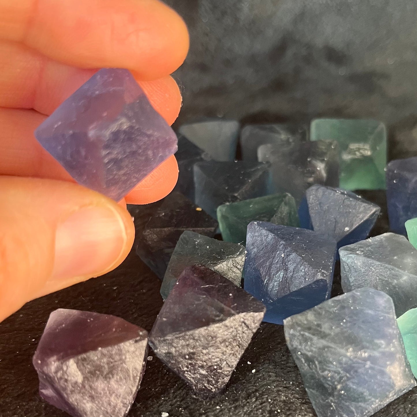 Blue Fluorite Crystal, Octahedron (Approx.  3/4” - 1 1/4”) 0692