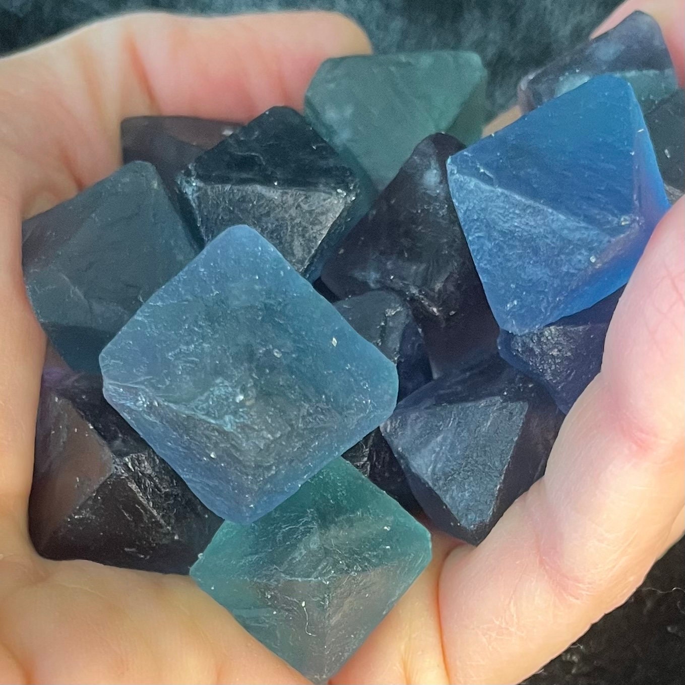 Blue Fluorite Crystal, Octahedron (Approx.  3/4” - 1 1/4”) 0692