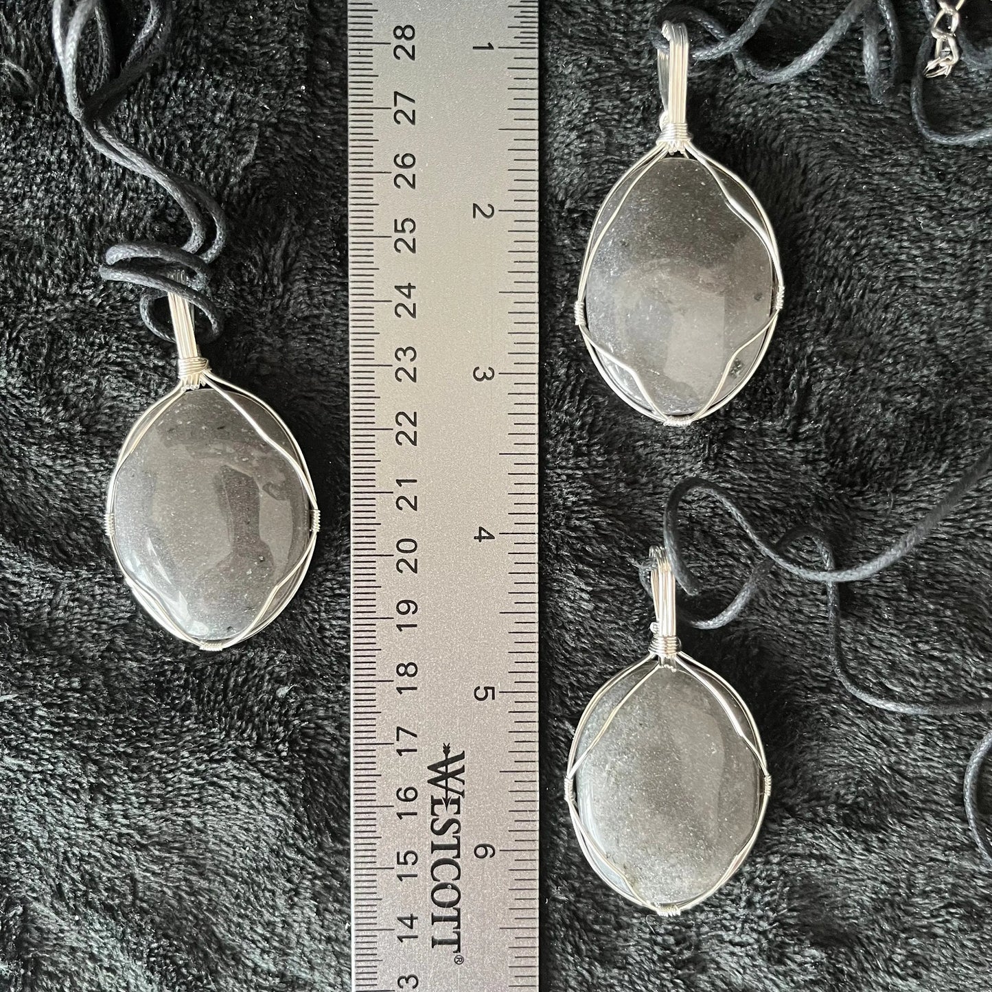 Gray Agate Worry Stone Wire Wrapped Necklace NCK-2981 Shop Wholesale Crystals