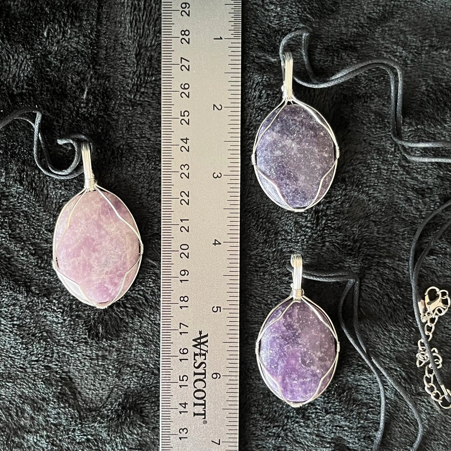 Lepidolite Worry Stone Wire Wrapped Necklace NCK-2988 Shop Wholesale Crystals