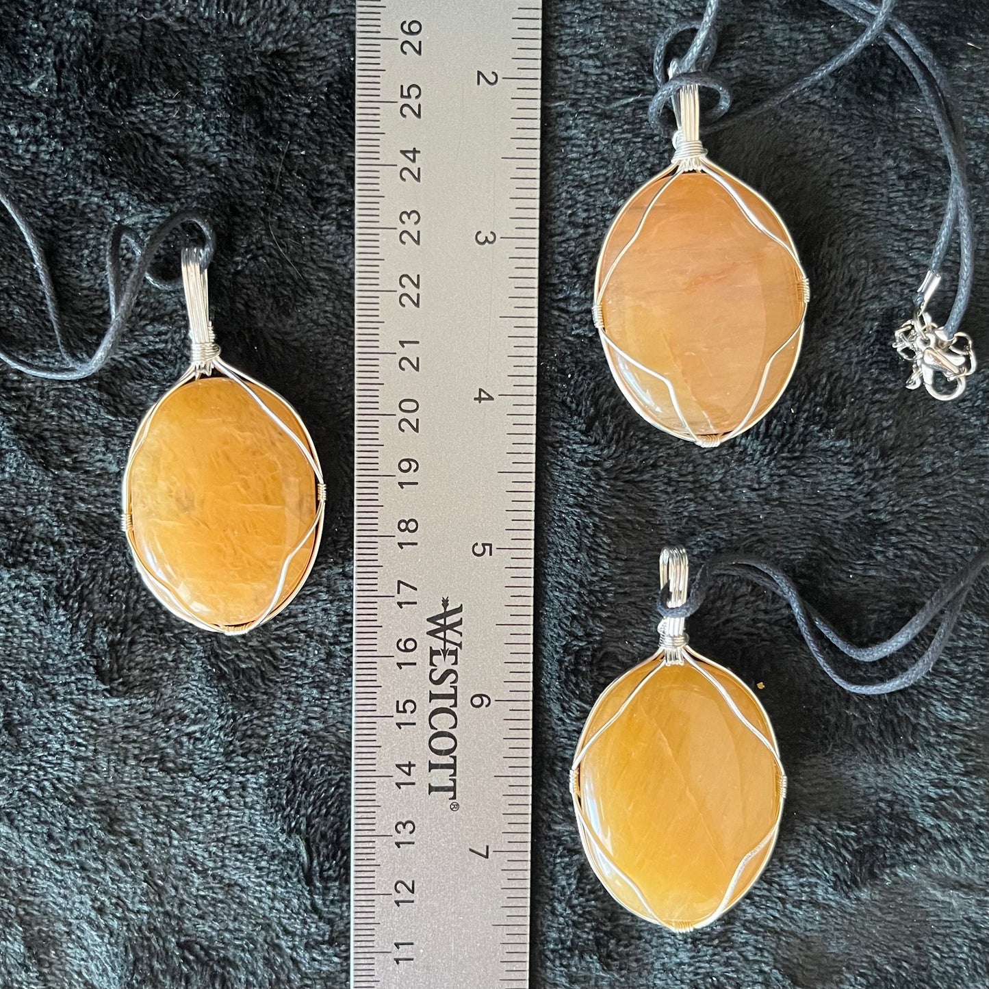 Yellow Aventurine Worry Stone Wire Wrapped Necklace NCK-2968