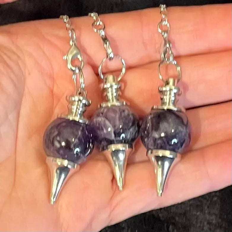 Amethyst Pendulum with Chakra Chain PND-0067 Shop Wholesale Crystals