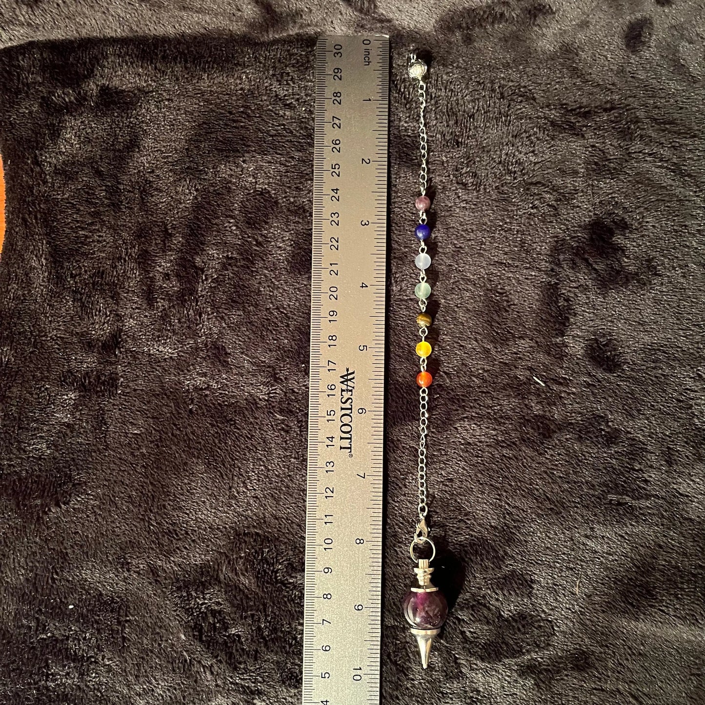 Amethyst Pendulum with Chakra Chain PND-0067 Shop Wholesale Crystals