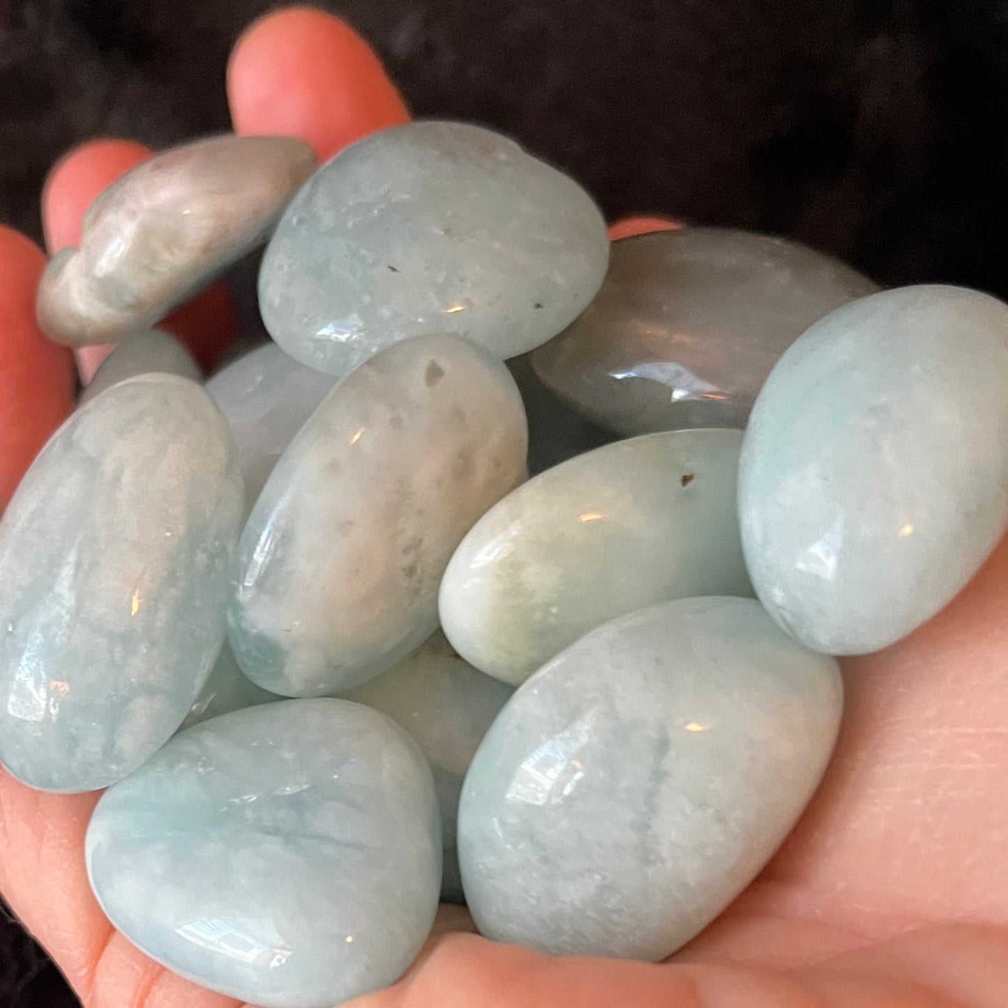 Aquamarine Tumbled Stone (Approx. 1 1/4” - 1 5/8”) BIN-1408