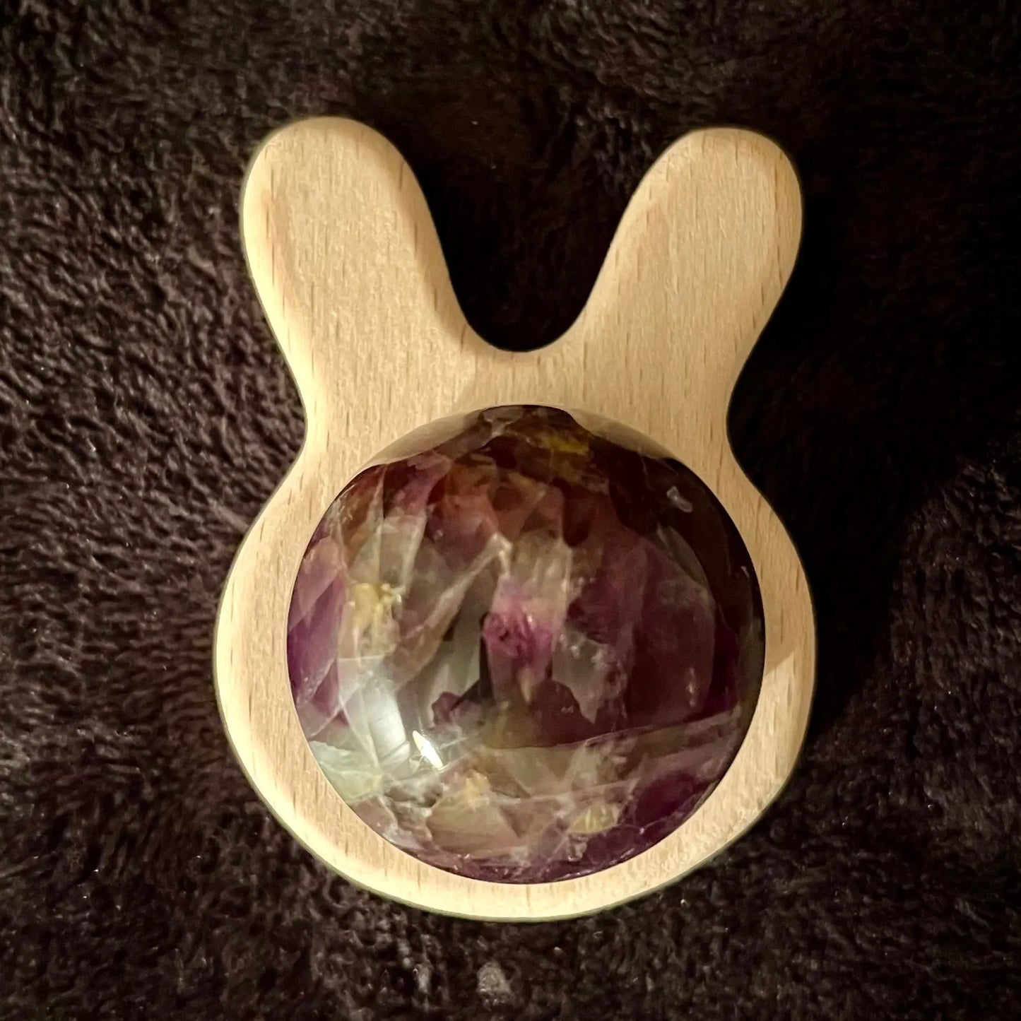 Wooden Sphere Stand Rabbit  (Approx 2” X 2 1/2”) 1705 Shop Wholesale Crystals