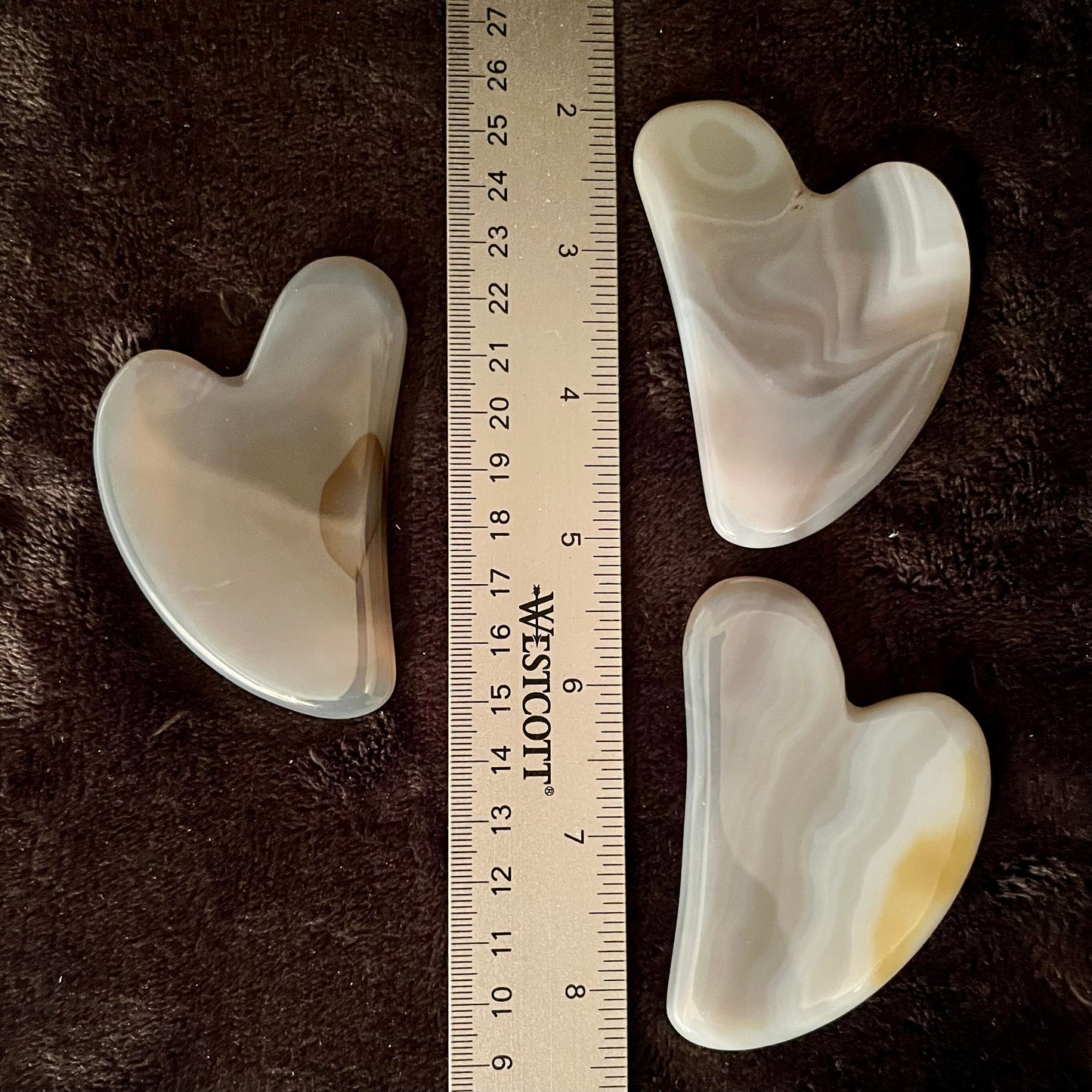 Gray Agate Self Care Stone, Gua Sha 1031