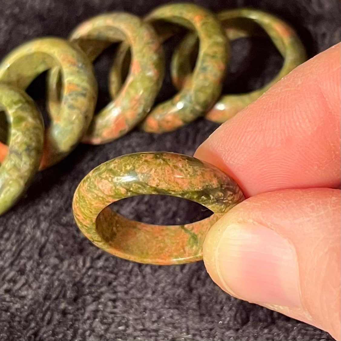 Unakite Jasper Ring Size 8  RNG-0030