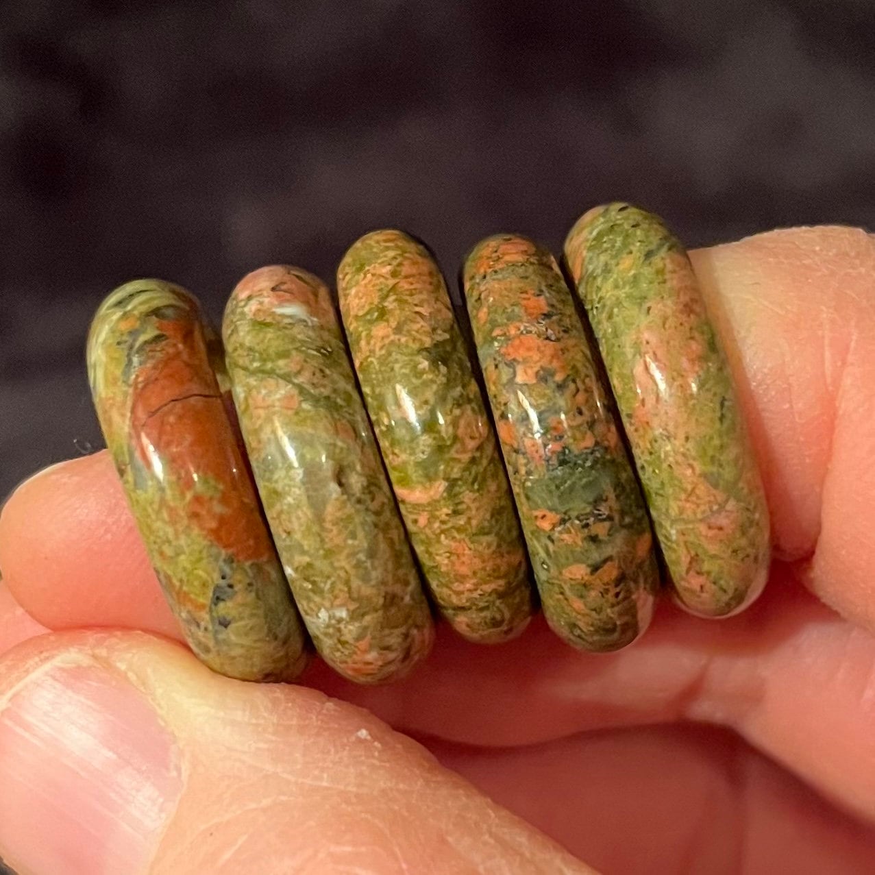 Unakite Jasper Ring Size 8  RNG-0030