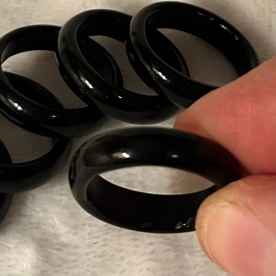 Black Agate Ring Size 10 RNG-0002 Shop Wholesale Crystals