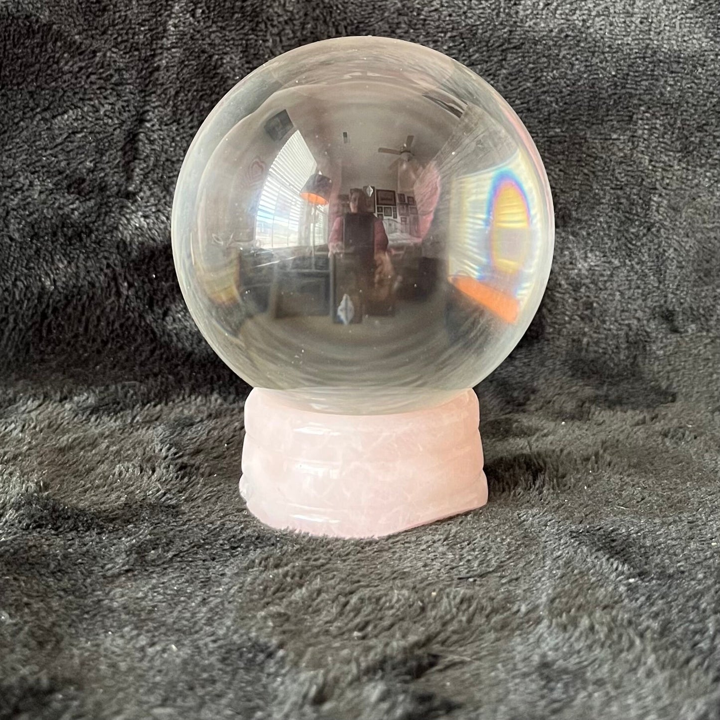 Rose Quartz Sphere Stand (Approx 50mm) 1573