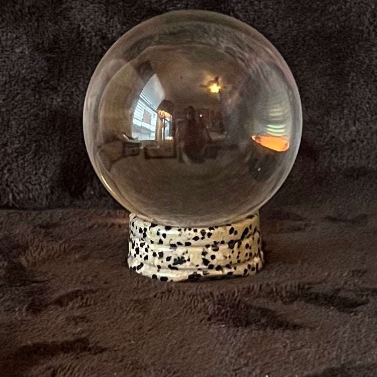 Dalmatian Jasper Sphere Stand (Approx 50mm) 1561