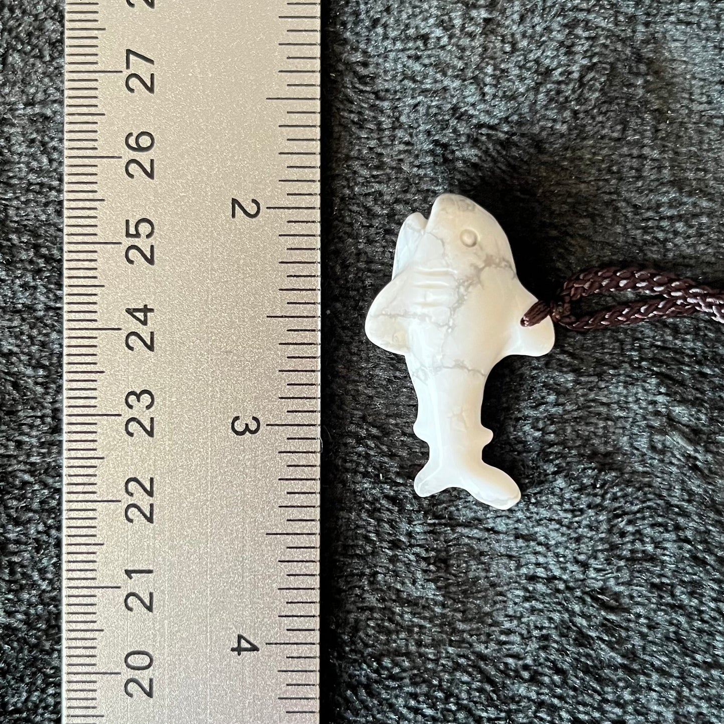 White Howlite Shark Necklace WN-0280