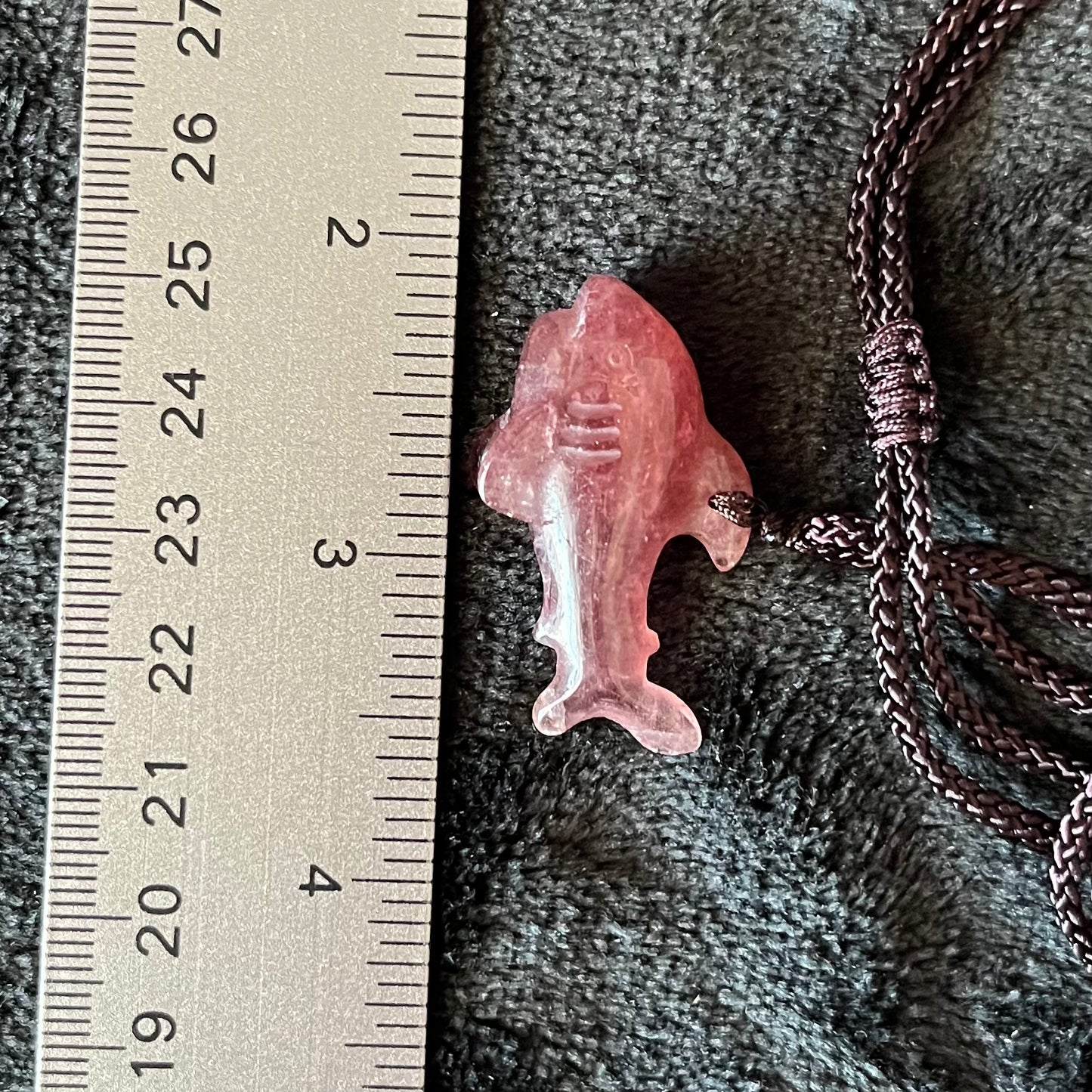 Strawberry Quartz Shark Necklace WN-0285