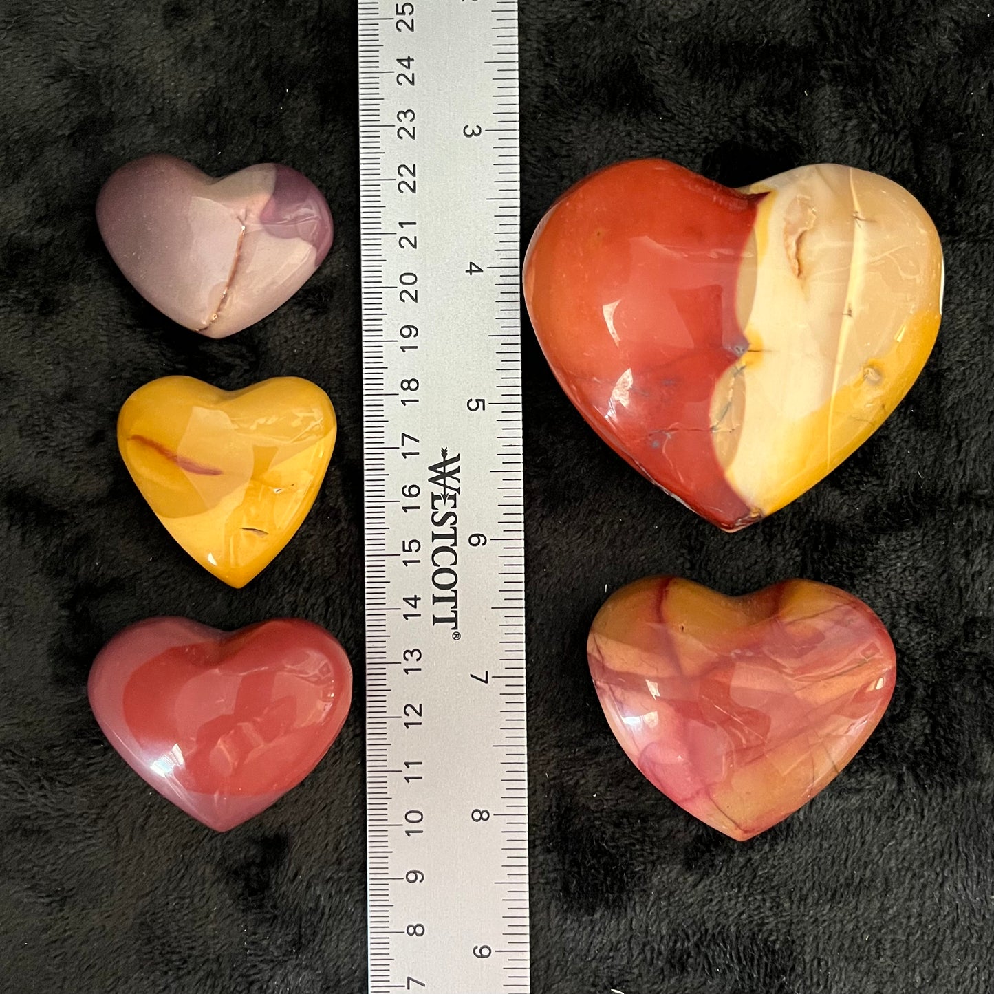 Mookaite Jasper Puffy Heart, 1 Pound, WH-0006