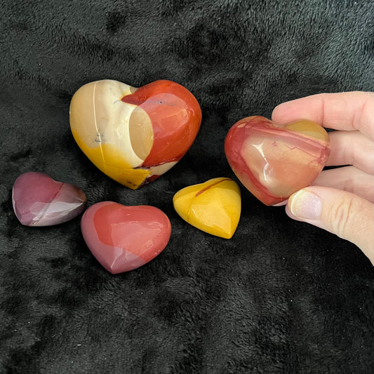 Mookaite Jasper Puffy Heart, 1 Pound, WH-0006