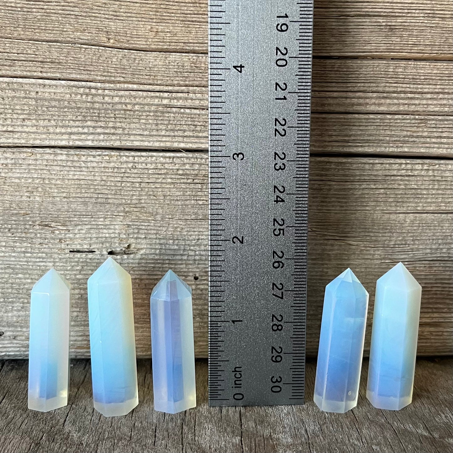 Opalite Small Obelisk (synthetic), Package of 5 (Approx. 1 3/4”) WO-0022