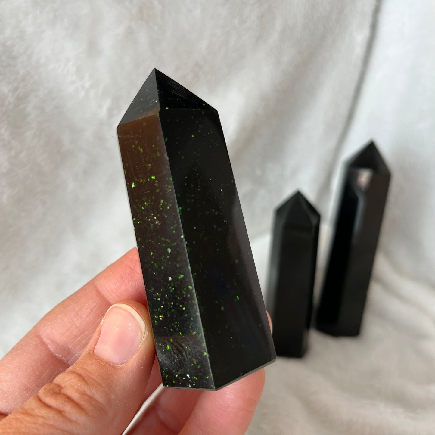 Green Goldstone Obelisk, 1 pound, WO-0012