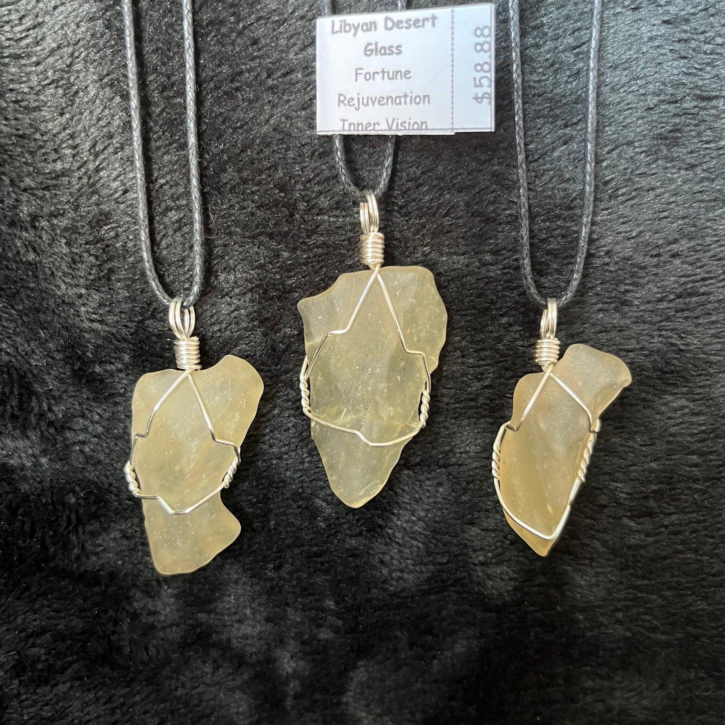 Libyan Desert Glass Wire Wrapped Necklace WN-0207