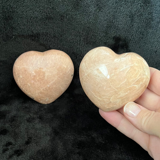 Peach Moonstone Puffy Heart, 1 Pound, WH-0003